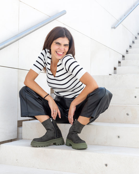 mumka-Calzado-mujer-Botas Chelsea Khaki