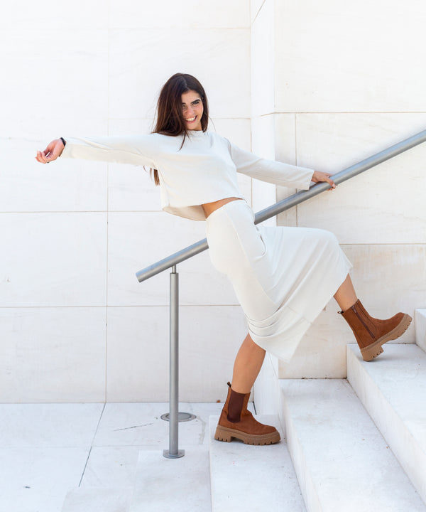 mumka-Calzado-mujer-Botas Chelsea Marrón